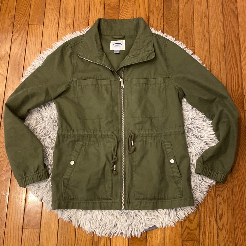 Old Navy green utility cotton anorak jacket size small